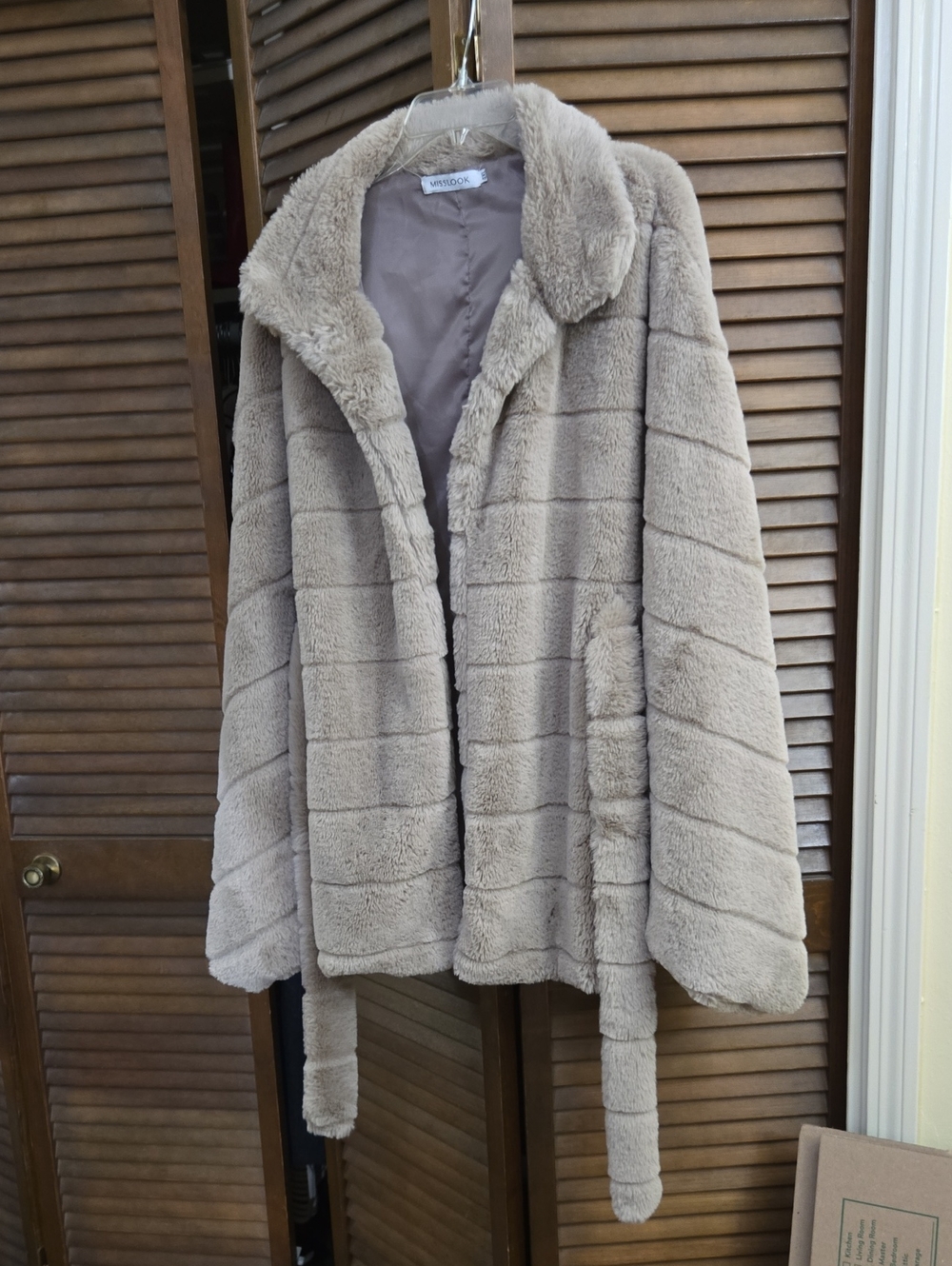 MISSLOOK Taupe Plush Teddy Jacket
